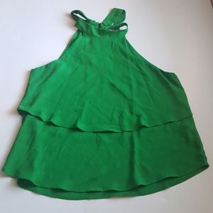 ZARA Trf collection green tiered halter top